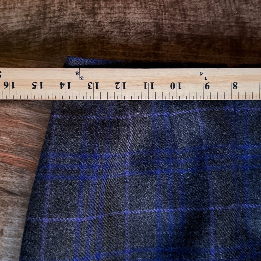 Harve Benard VTG Women Dark Academia Wool Plaid Pencil Skirt,Blue Gray,4 - Picture 6 of 6